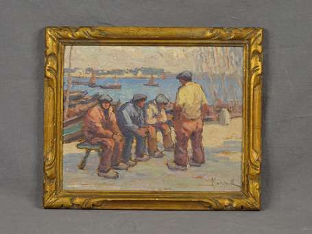 MARZIN Alfred (1880-1943) - La pause des pêcheurs.