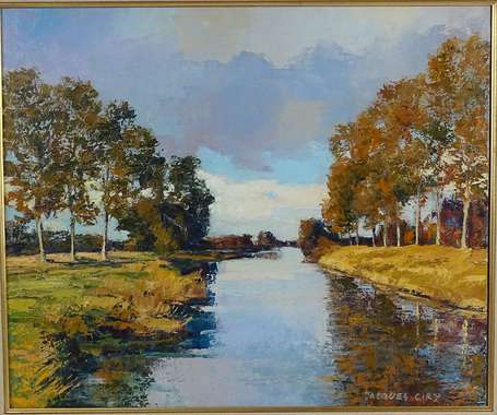 CIRY Jacques (1914-1982) - Le Canal. Huile sur 