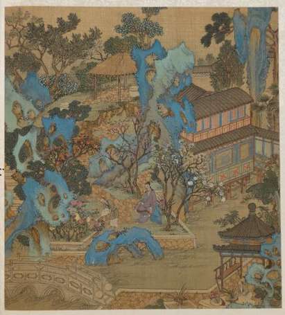 Deux pages d'album, encres polychromes sur soie, 