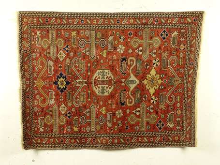 TAPIS Kasak laine et coton, le champ rouge, meublé