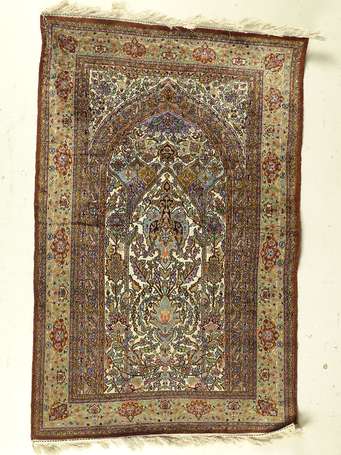 TAPIS Cachemire Indien, laine et coton, le champ 