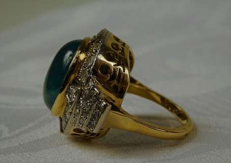 Importante bague en or deux tons 18K (750°/00) 