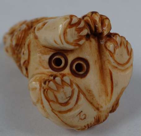 Eléphant Netsuke en ivoire.