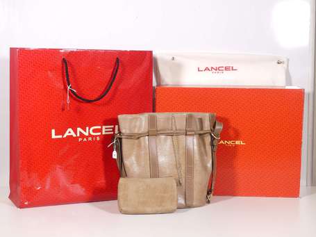 LANCEL - Sac seau modèle Elsa en cuir grainé façon