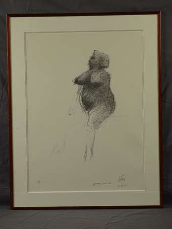 CESAR (1921-1998) - Nu assis, Lithographie, signée