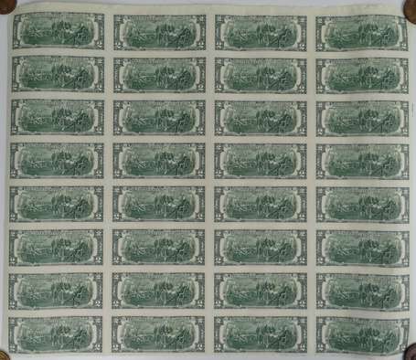 Etats-Unis - 1 planche de 32 billets de 2 Dollars 