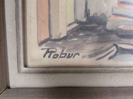 ROBUR Xxé Saint Tropez Aquarelle signée en bas à 