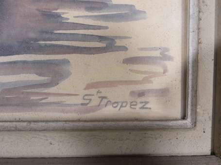 ROBUR Xxé Saint Tropez Aquarelle signée en bas à 