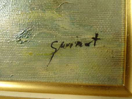 SEMART (Xxe S) bouquet, huile sur toile signée en 