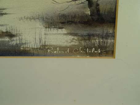 CHETELAT Roland (Xxe) - Marée, aquarelle signée en