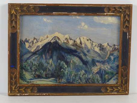 DONON MAIGAET M.J. Xxé Paysage de montagne. Huile 