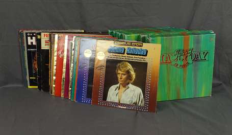 Lot de disques vinyles 33 tours Johnny Hallyday 
