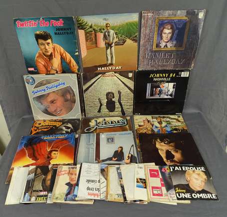 Lot de disques vinyles 33 et 45 tours Johnny 