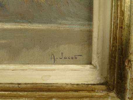 JACOB Alexandre (1876-1972) - Chevaux paturant. 