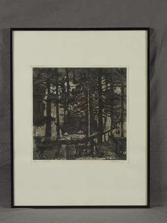 HALLEZ Jacques (1923) - La forêt. Aquateinte, 