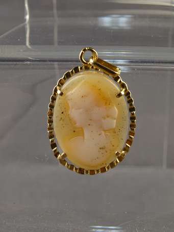 Pendentif en or jaune 18 K (750°/°°), monté d'un 