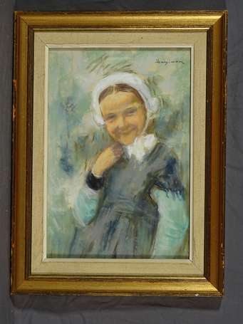 SIMON Henry (1910-1987), Portrait de jeune fille. 