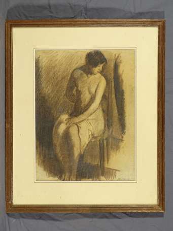 OTTMANN Henri 1877-1927 Femme denudée assise 