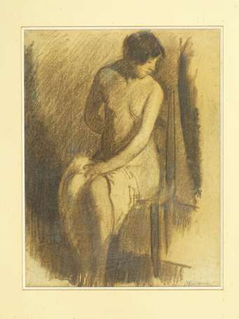 OTTMANN Henri 1877-1927 Femme denudée assise 