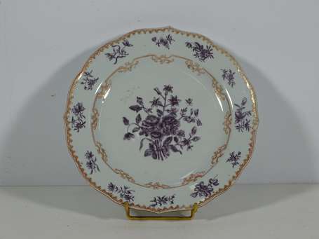 COMPAGNIE DES INDES - Assiette en porcelaine à 