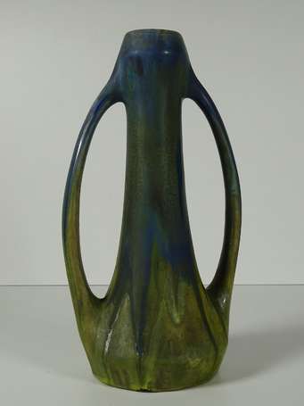 METAINIER - Vase en grès à deux anses à décor de 