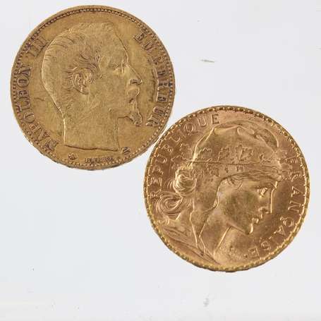 Pièce de 50 Frs en or Napoléon III Tête nue. Année