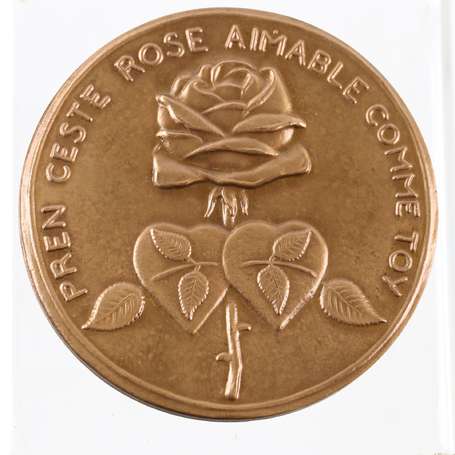 1 médaille en bronze 1970. 67mm. 175g. Pierre de 