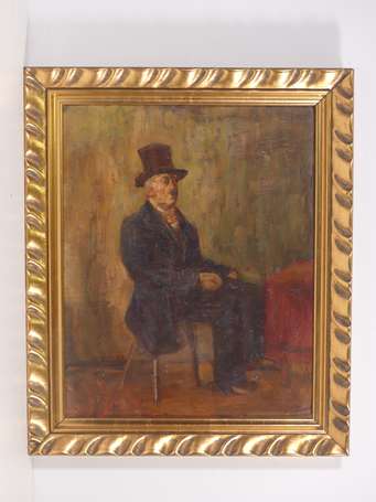 RUNZ Wilhelm (1887-1973) - L'Homme assis. Huile 