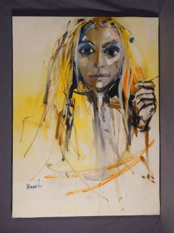 BONAS Jordi (1937-2017) - Portrait de femme. Huile