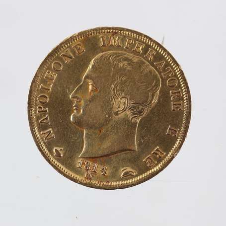 Napoléon 1er - Pièce d'or de 40 lires. 1814 Milan.