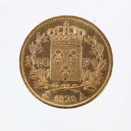 Charles X. Pièce de 40 Frs or. 12,90g. 1828 A. TTB