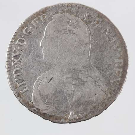 Louis XV. Ecu au bandeau en argent 1765 Pau. TB+.