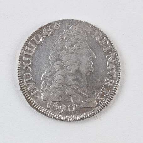 Louis XIV. Ecu aux 8L. en argent 1690 K. 