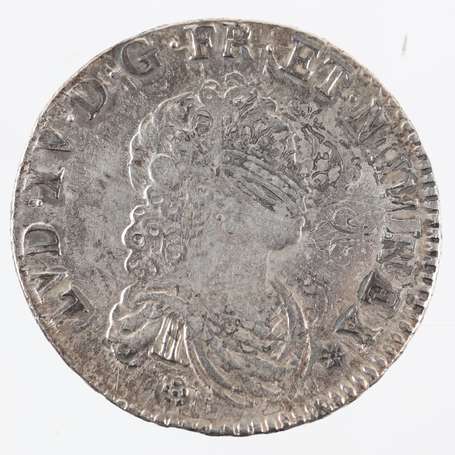 Louis XV. 1/2 Ecu Vertugadin en argent 1716 C 