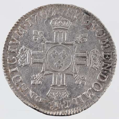Louis XIV. 1/2 Ecu aux 8L en argent 1705. TB.