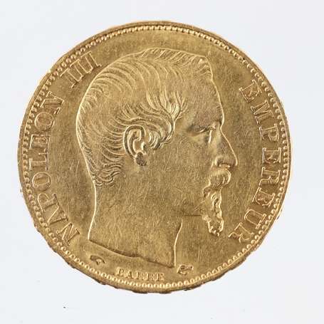 1 pièce de 20F or Napoléon III Tête nue 1858 BB 