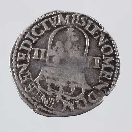 Henri IV. 1/4 d'Ecu de Navarre en argent 1598 ST 