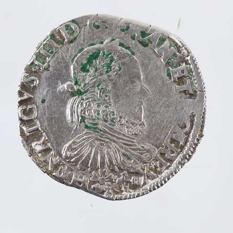 Henri III. 1/4 d'Ecu en argent 1587(Rennes). TB.