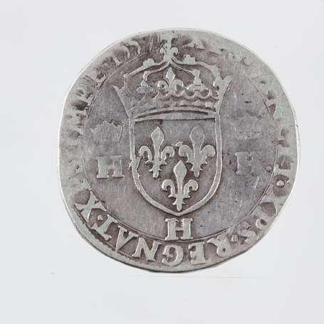 Henri II (1547-1559). Teston d'argent 1557 H -La 