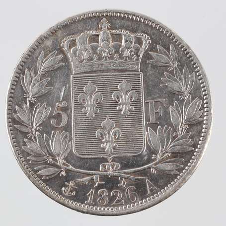 Charles X Tête nue 1er Type. 5 Frs en argent 1826 