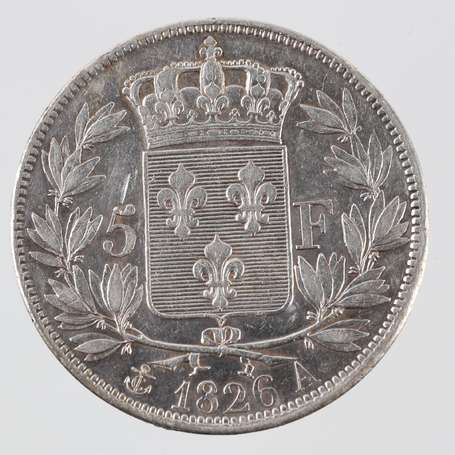 Charles X Tête nue 1er Type. 5 Frs en argent 1826 