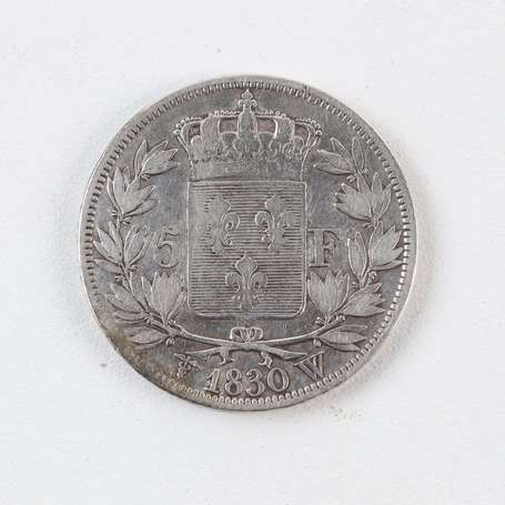 Charles X. 5 Frs en argent 1830 W. TB.