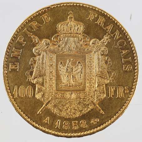 Pièce de 100 Frs en or Napoléon III Tête nue année