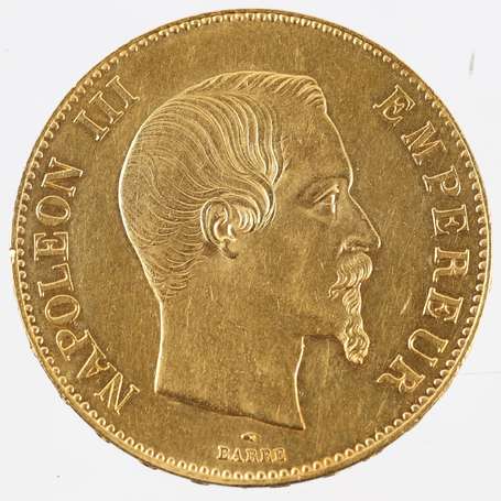 Deux pièces de 20 francs or Napoléon III tête nue 