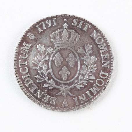 Louis XVI. Ecu aux Lauriers en argent 1791 A. 2ème