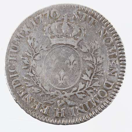 Louis XV. Ecu à la vieille tête en argent 1772 L 