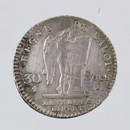 Louis XVI. Ecu aux Lauriers en argent 1791 A. 2ème